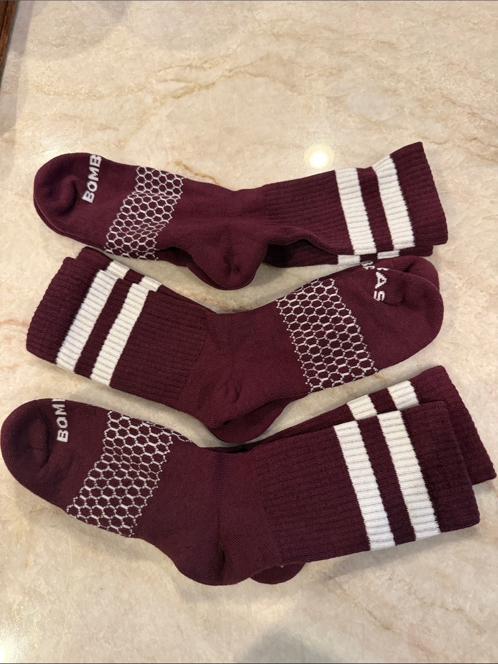 Bombas Maroon Crew Socks  New